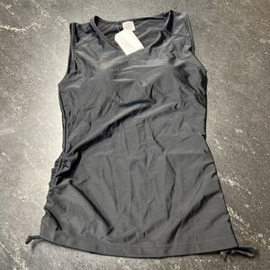 NWT ELLA MAR Full‎ Cover Back Swim Top MAYA Black Size S UPF 50+ Clinch Sides